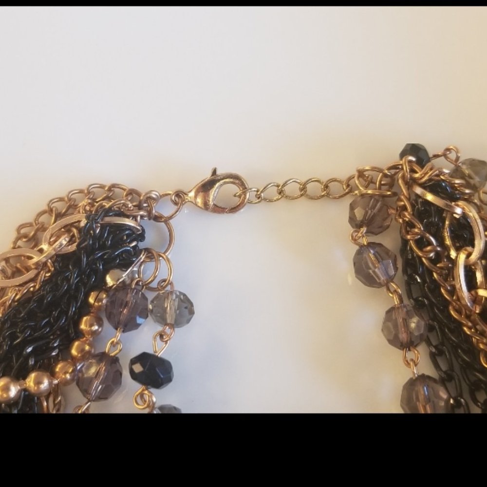 Statement Necklace multi layered beads black gold - Picture 4 of 6